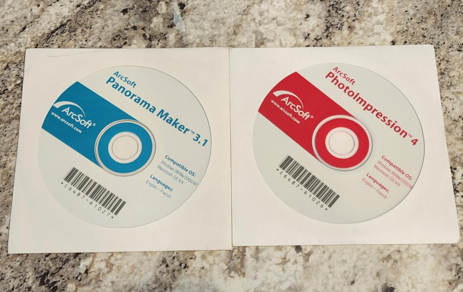 ArcSoft Panorama Maker 3.1 & PhotoImpression 4 Software CDs For Windows 98/ME/20