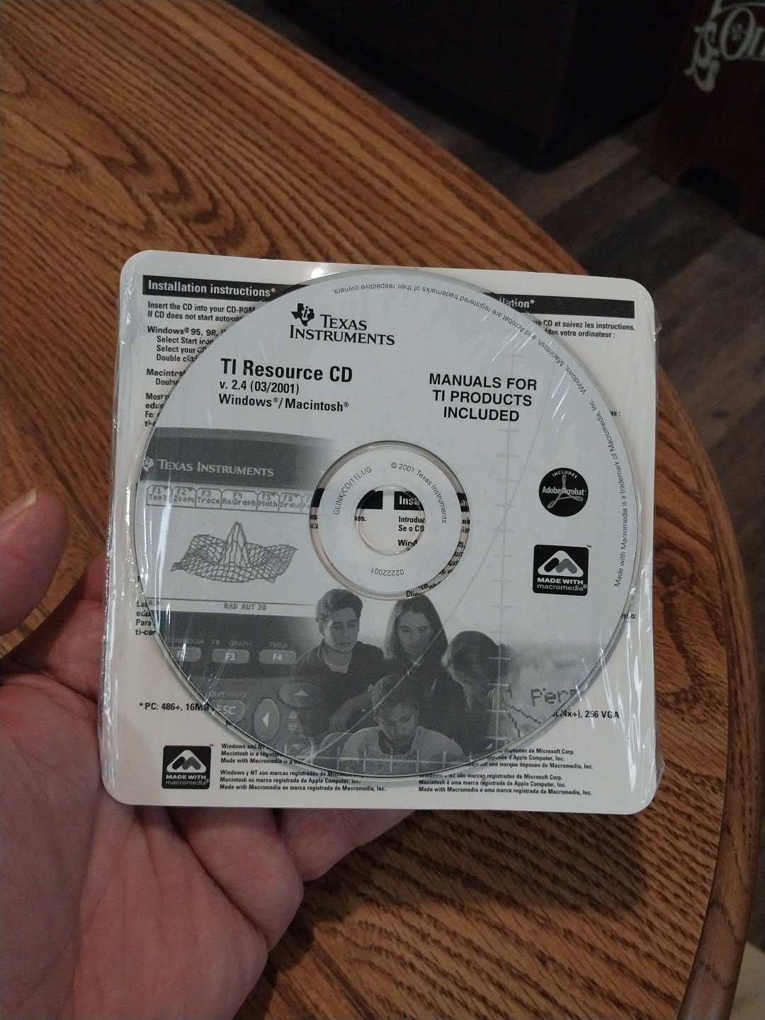 TI Resource CD Graphing Calculator Manual CD-Rom v2.4 Software Windows/Macintosh