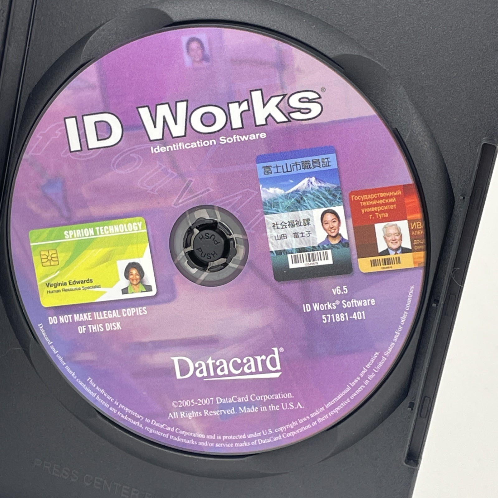 Datacard ID Works Standard v6.5 Identification Software CD & USB Dongle Key