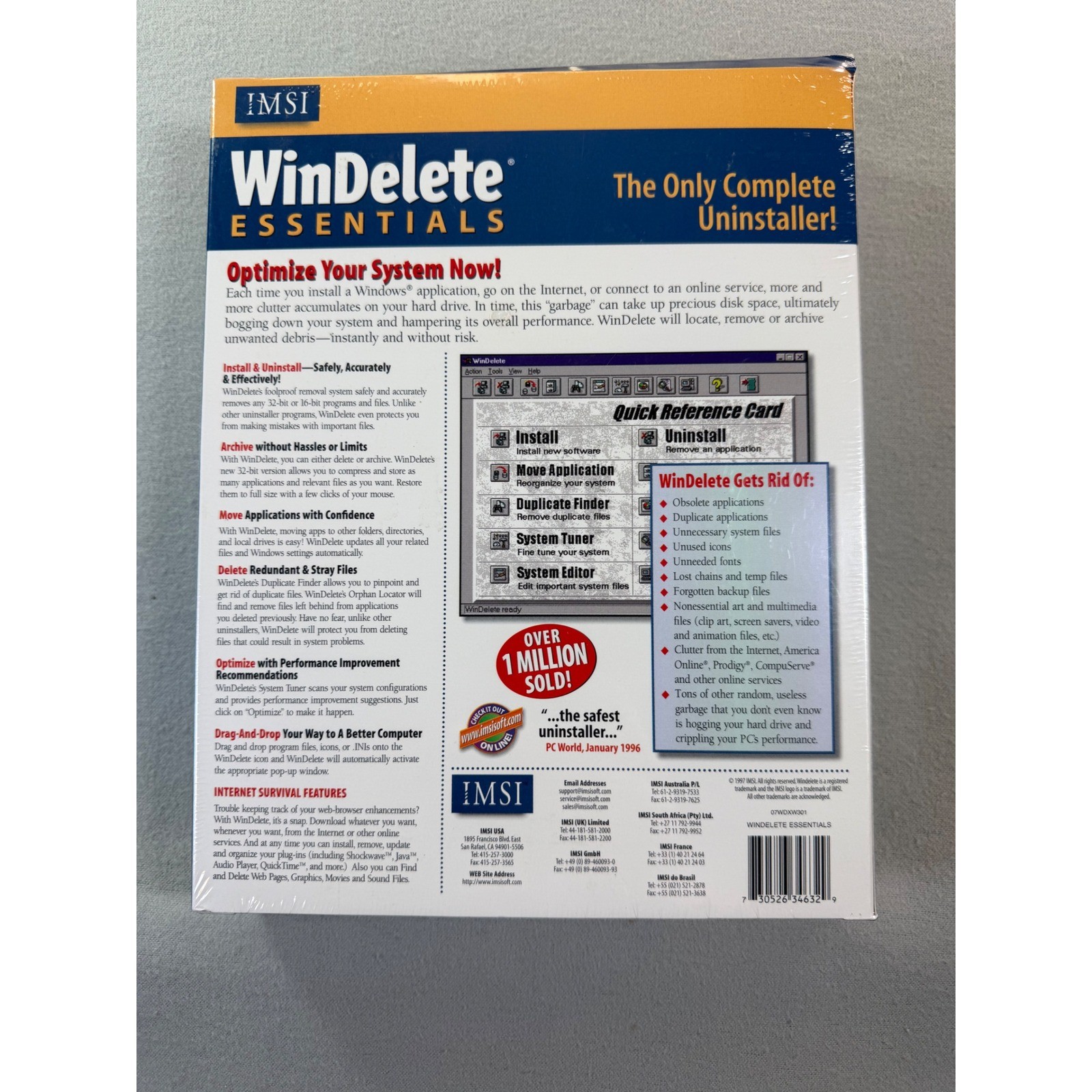 IMSI WinDelete Essentials Windows 95 3.1 Big Box PC Software New Sealed