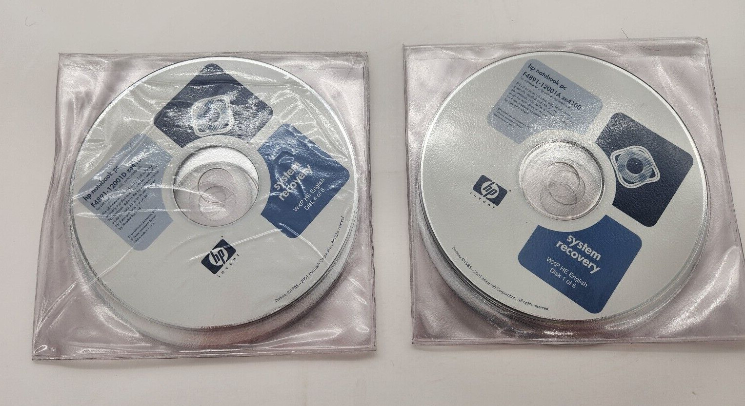 NEW OEM 2002 HP Notebook system recovery disks F4891-12001A zed100