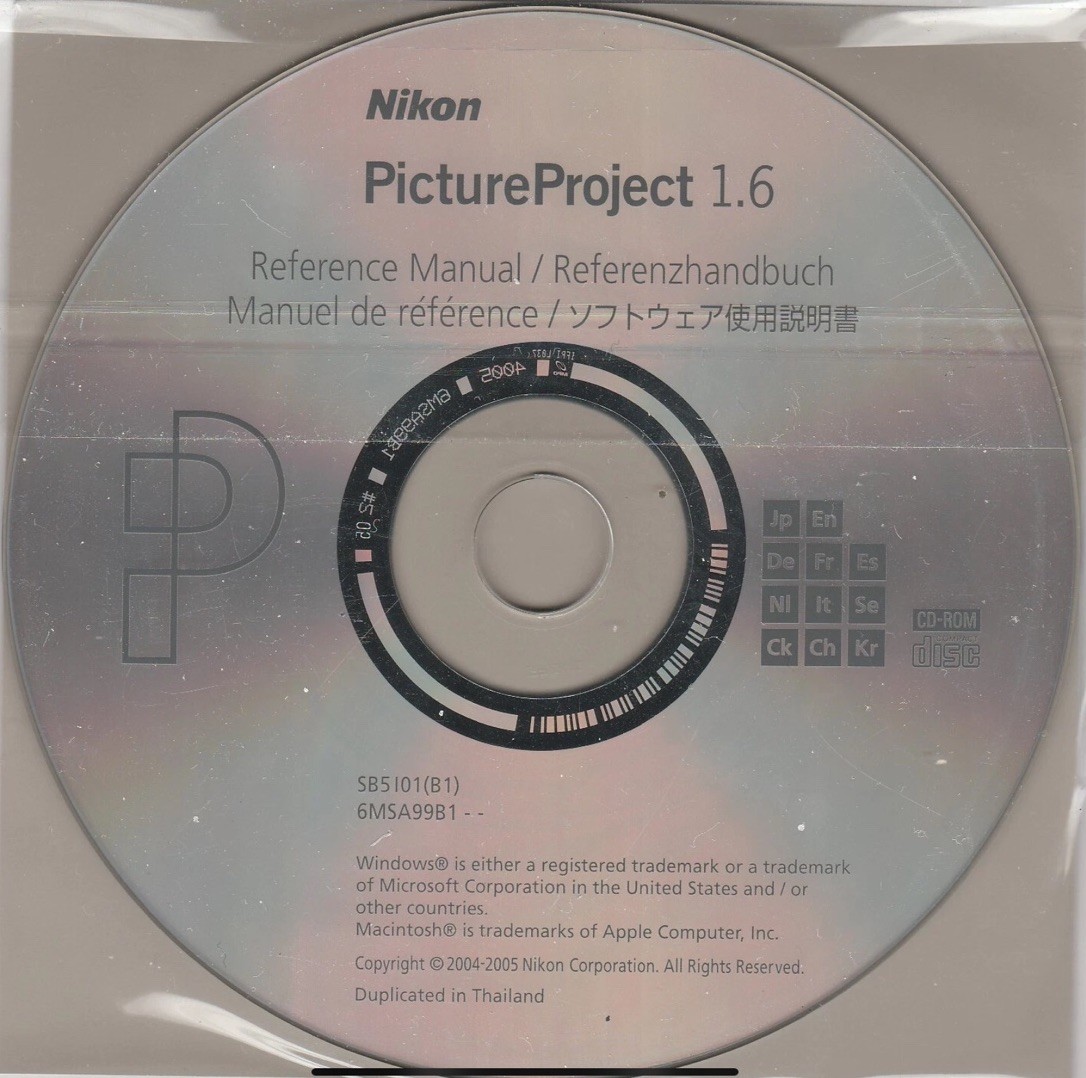 Nikon Picture Project 1.6 for Win / Mac NAS CD-Rom by Nikon 2005 2 Disk