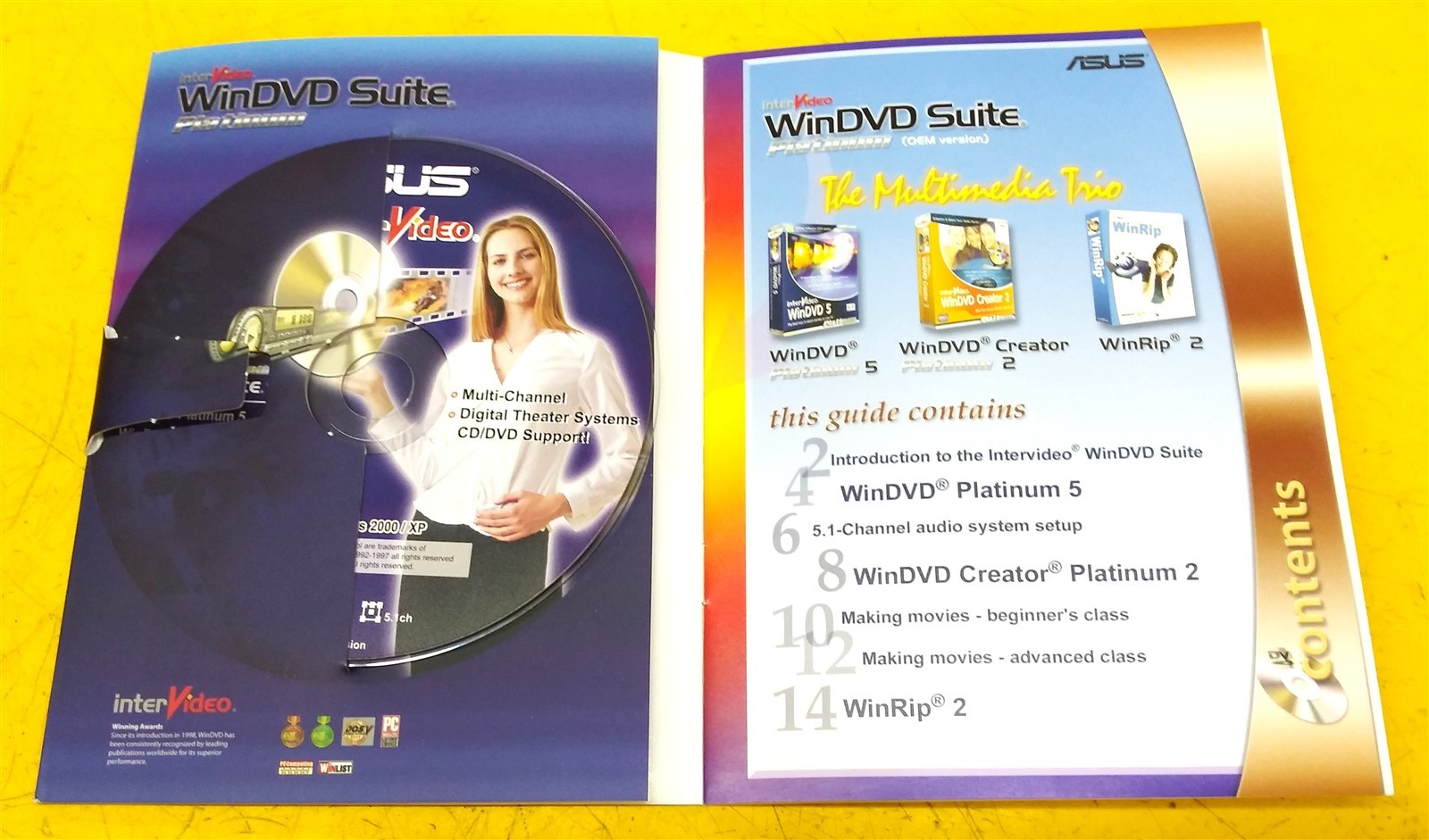 ⭐️⭐️⭐️⭐️⭐️ PC Software CD Disc Asus InterVideo WinDVD Suite w Booklet