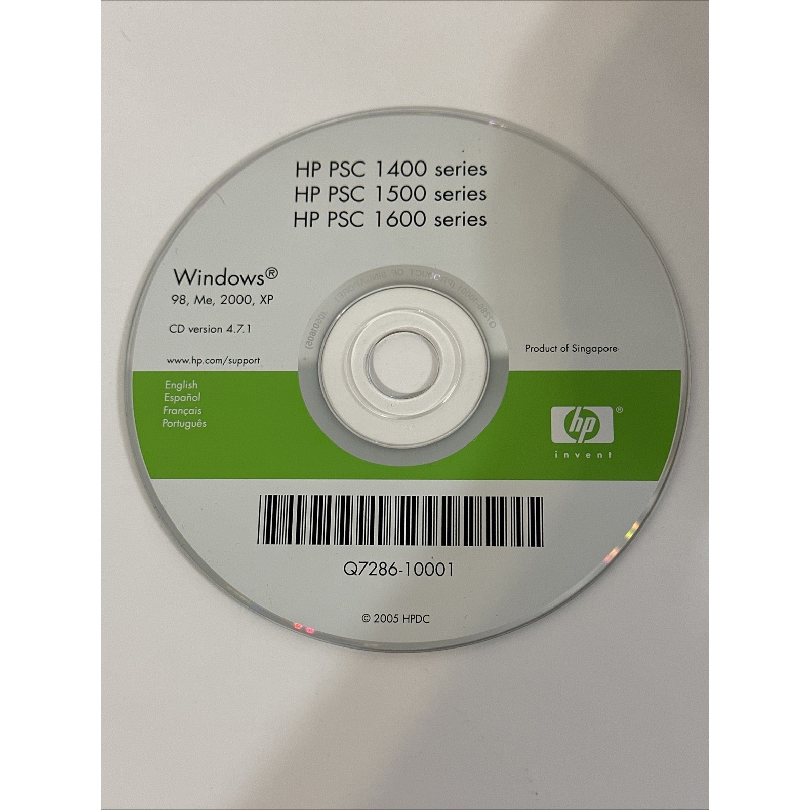 HP PSC 1400 1500 1600 Series Printer Software Driver CD Windows XP 98