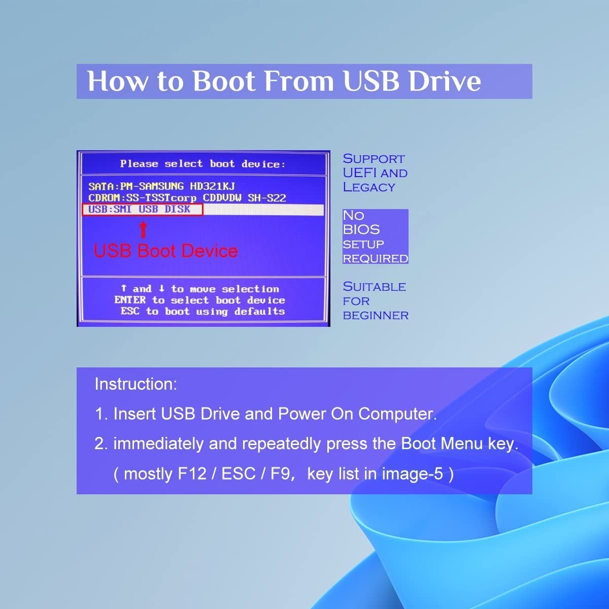 32GB Bootable Windows 10 & 11 USB Drive – Install/Recovery Tool