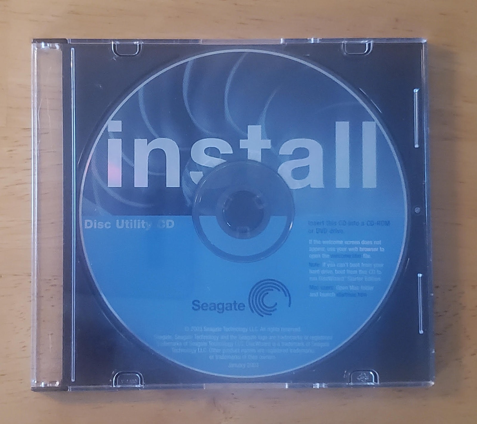 Vintage Seagate install disc utility CD for internal HDD — FREE SHIPPING