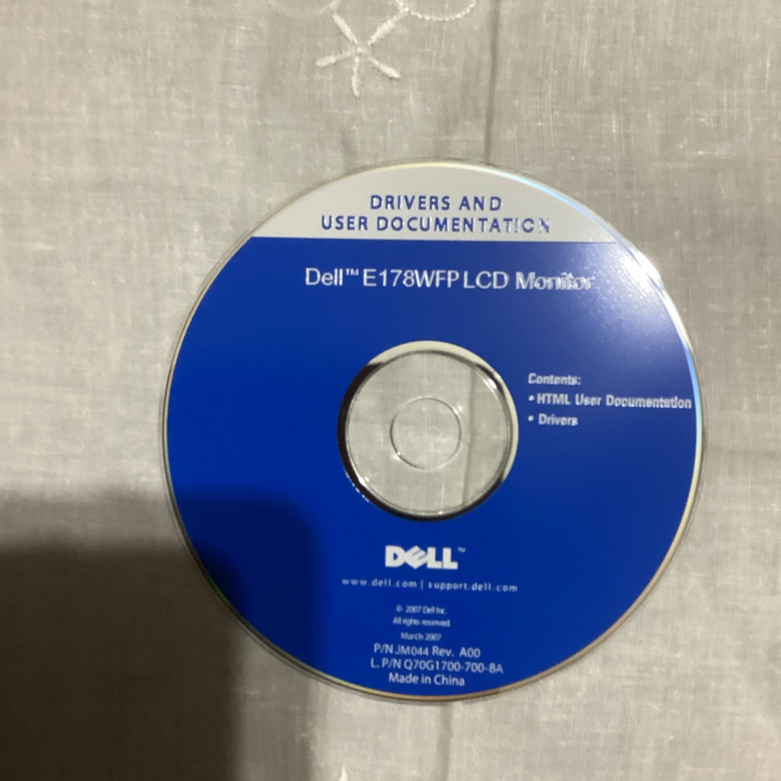 Dell Driver & Utility CD for Windows XP – E178WFP LCD Monitor, English