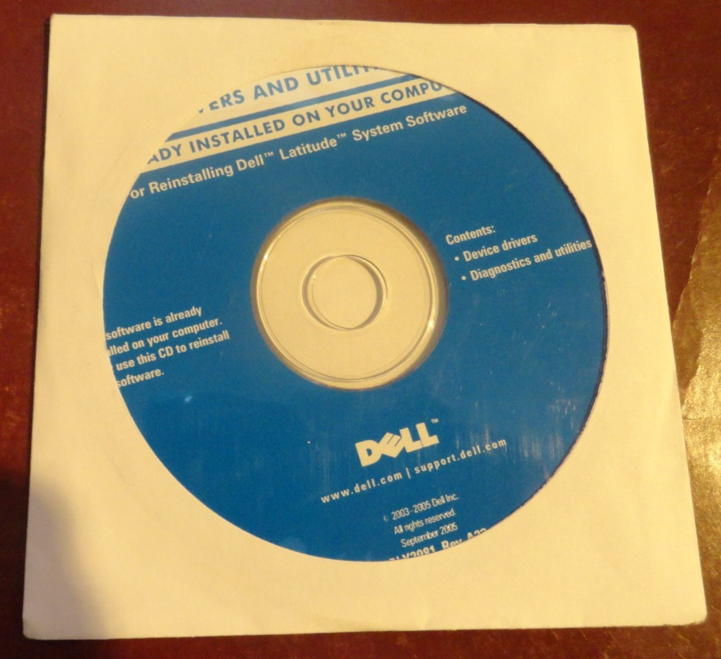Dell Latitude device Drivers & Diagnostics Utilities Reinstall CD P/N Y2981 A23