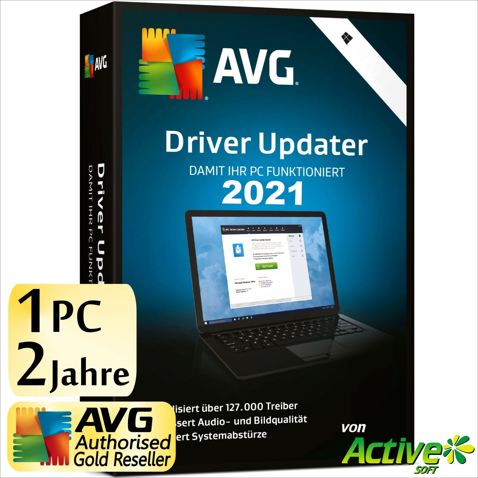 AVG Driver Updater 2023 1 PC 2 Jahre | VOLLVERSION/Upgrade | Treiber DE-Lizenz