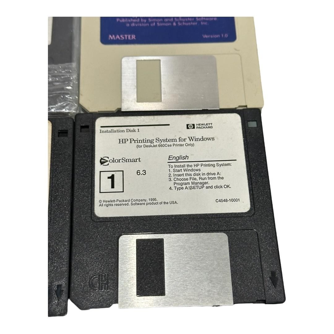 Vintage Mixed Utility Software 3.5 Floppy Disk Lot DOS Win95 Win98 English
