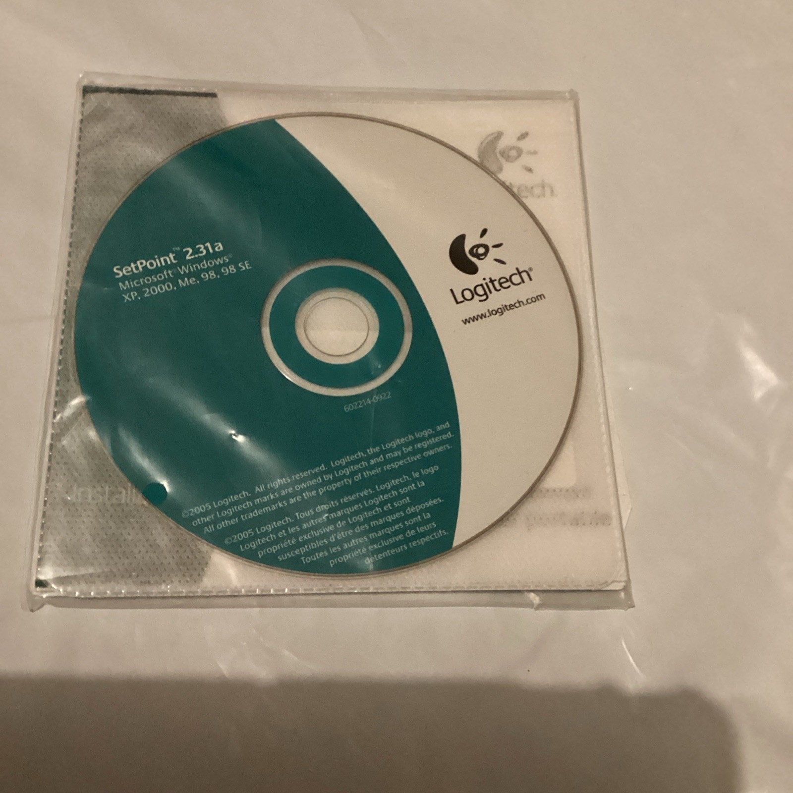 Logitech SetPoint 2.31a CD for Microsoft Windows XP, 2000, Me, 98, 98SE vintage