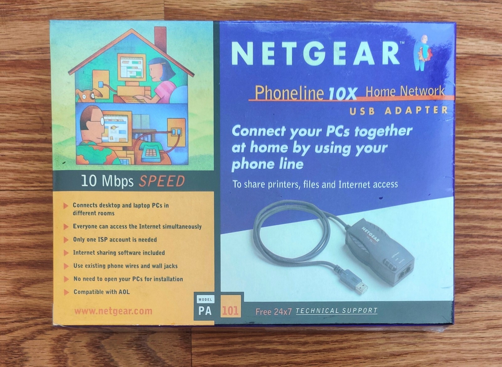 NEW Netgear PA101 Phoneline 10x Home Network USB Adapter SEALED IN BOX