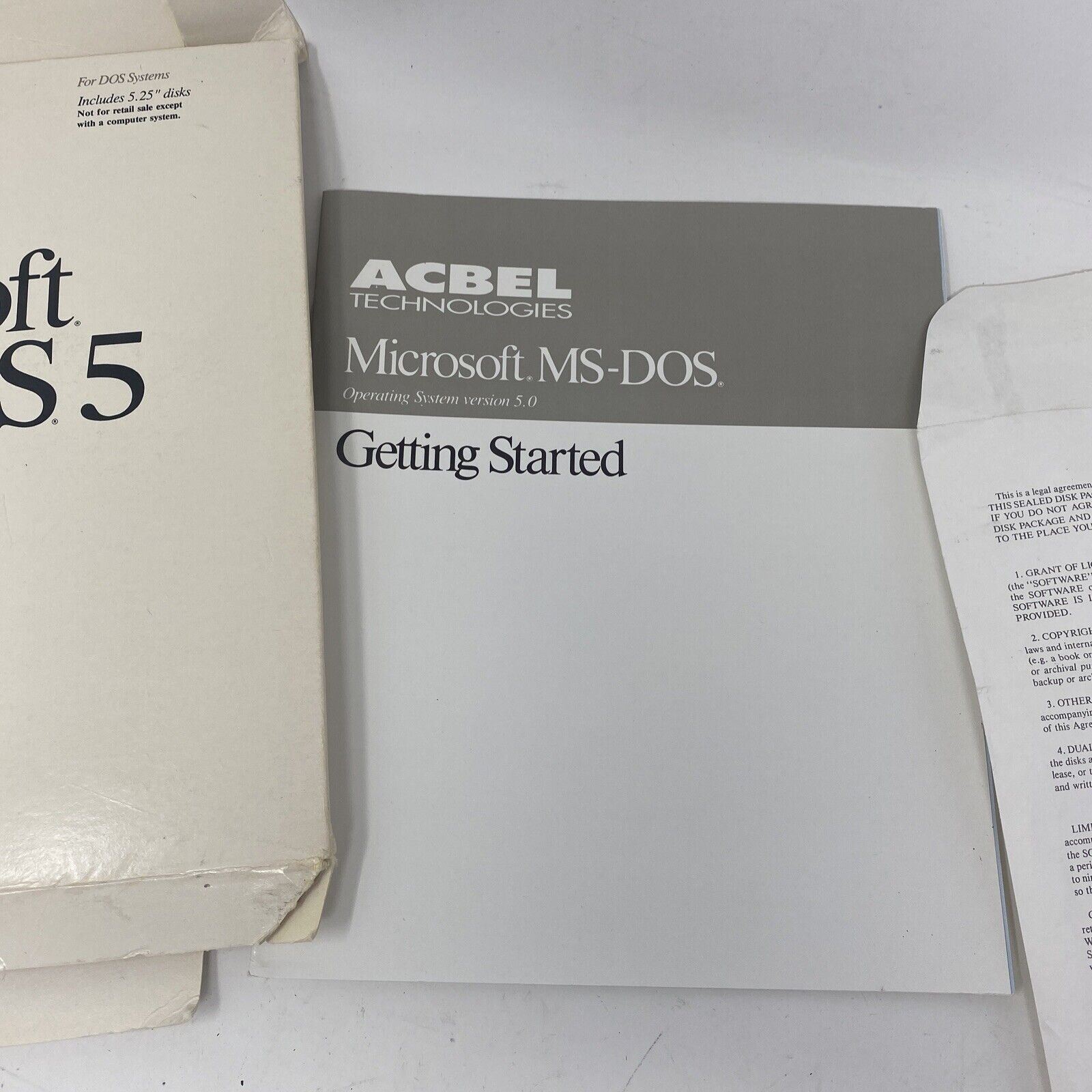 Microsoft MS-DOS 5 on 5 x 5-1/4″ 5.25″ Acbel Technologies Floppy Disks Complete