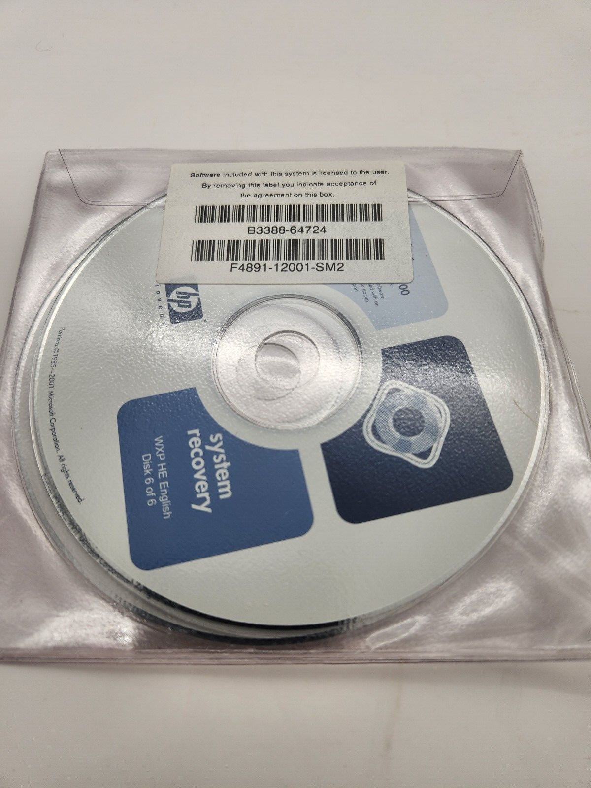 NEW OEM 2002 HP Notebook system recovery disks F4891-12001A zed100