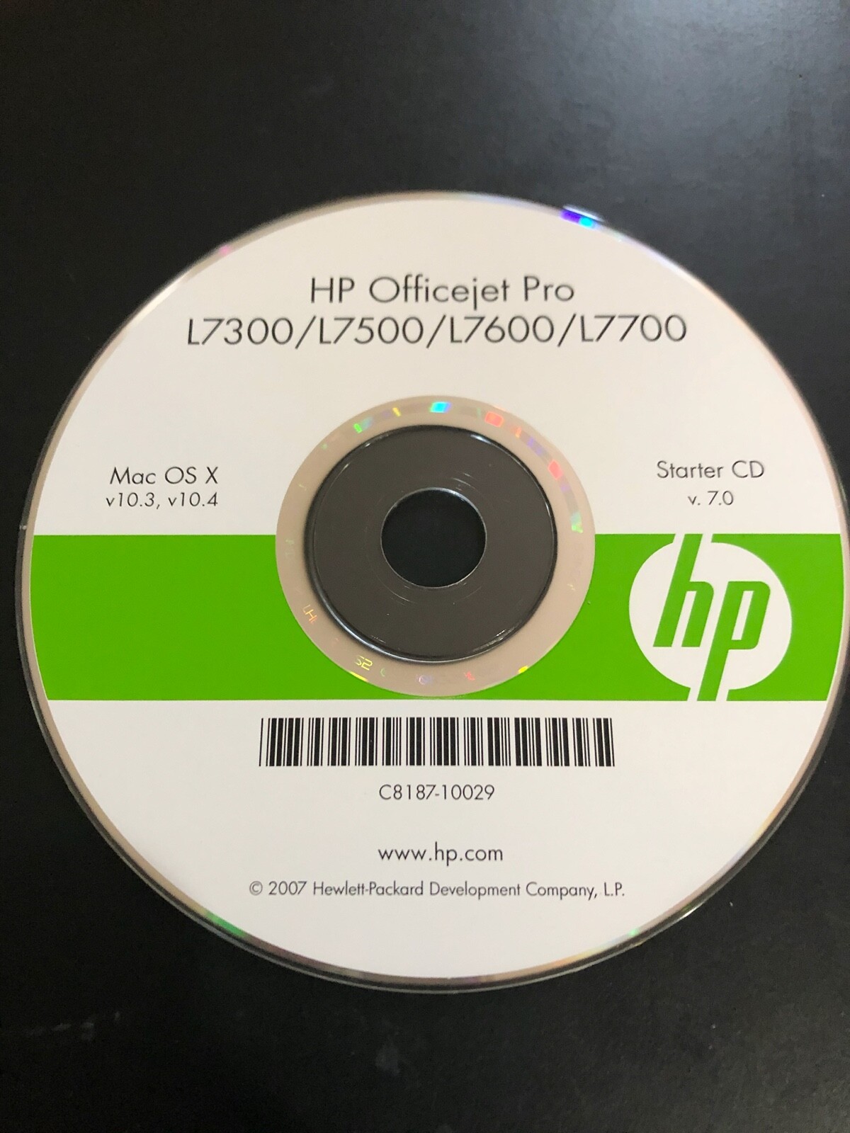 HP Officejet Pro L7300 L7500 L7600 L7700 Mac OS X 10.3 10.4 Drivers Disc CD