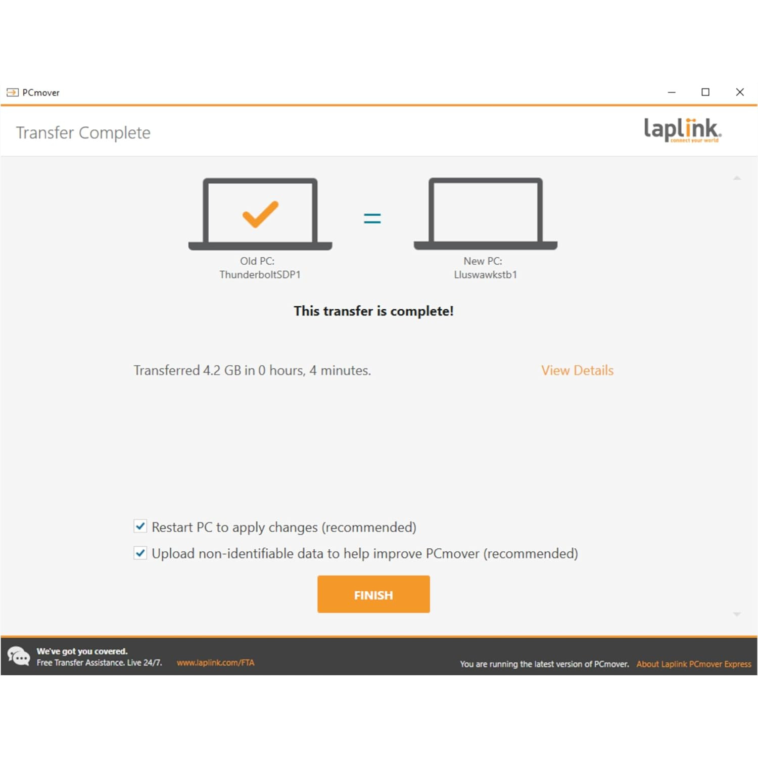 Easy Transfer Cable for Windows, Includes Pcmover Express Software