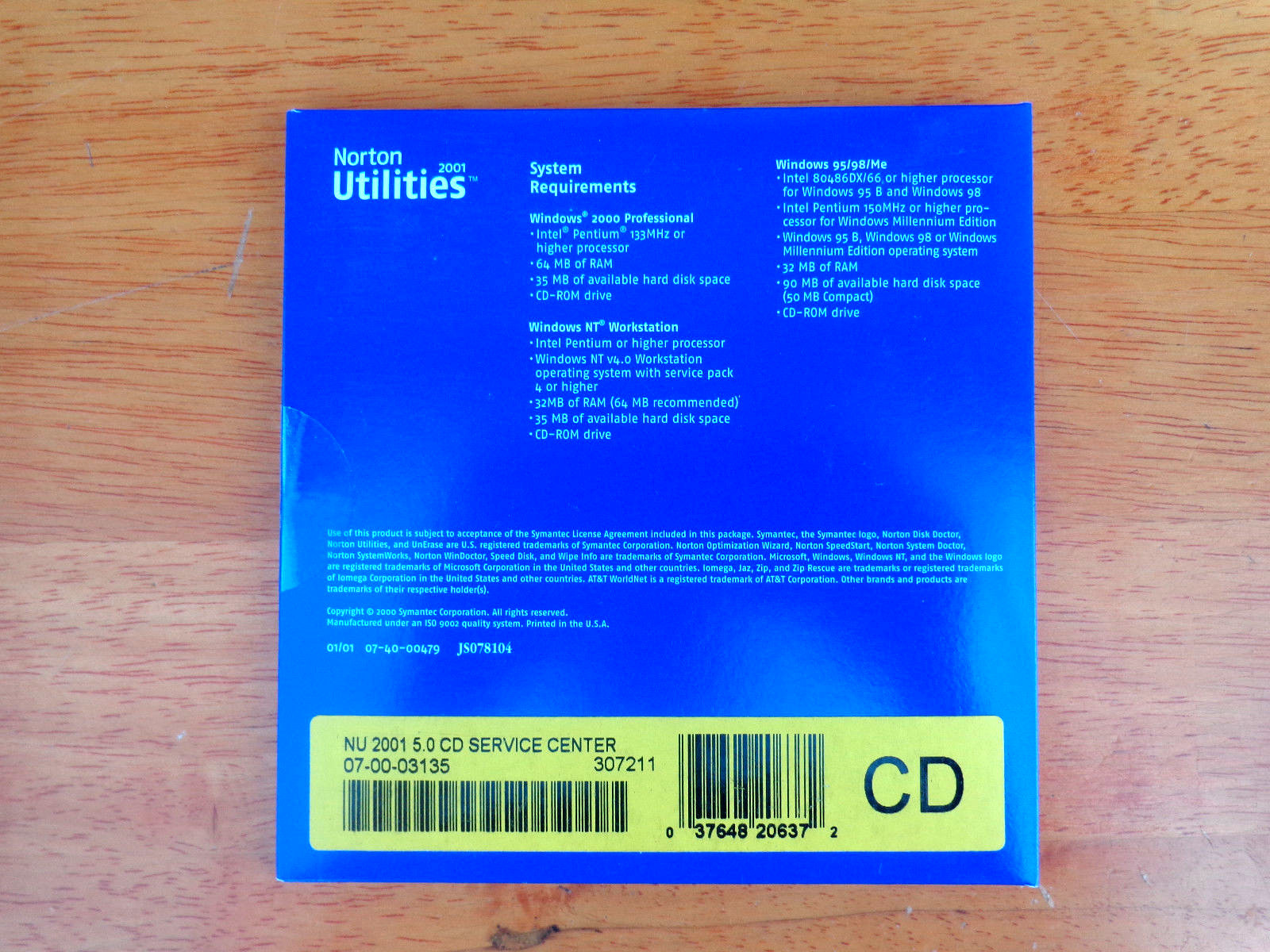 Norton Utilities 2001 5.0 -New Sealed