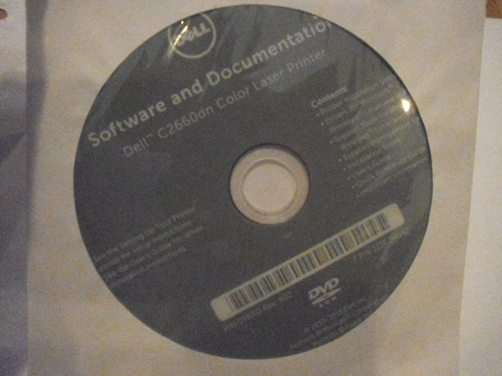 Genuine Dell C2660dn Setup Installation CD ROM Software CD Disk 09RXD