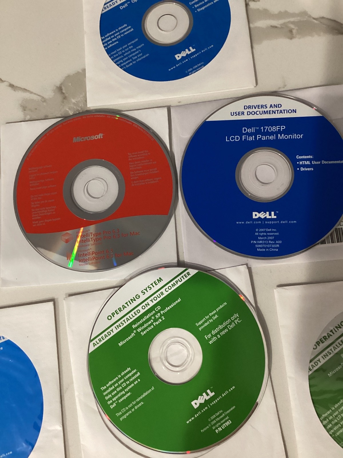 ot of 6 Vintage Dell Drivers Recovery OS Discs Windows XP CyberLink PowerDVD