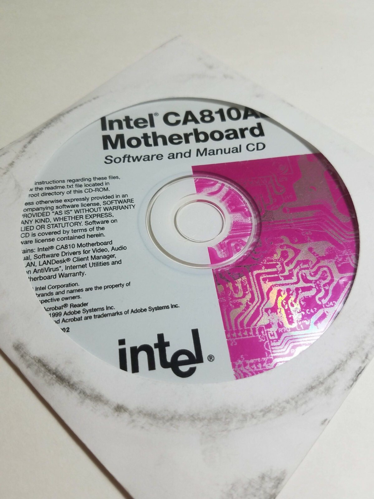 Intel CA810AL Motherboard Software and Manual CD 1999 739368-002