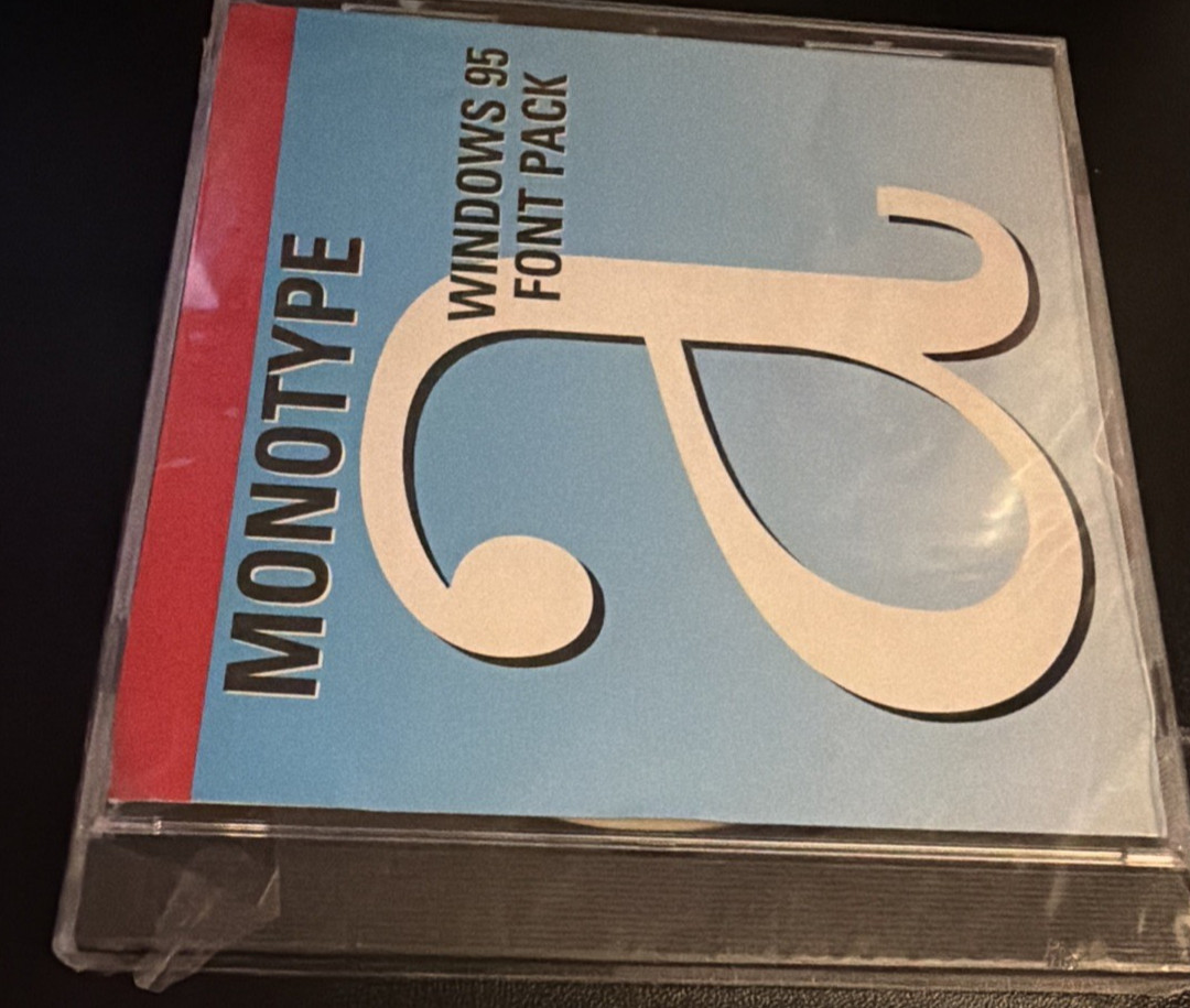 Vintage Monotype Windows 95 Font Pack CD-ROM 1995 TigerDirect Sealed Rare