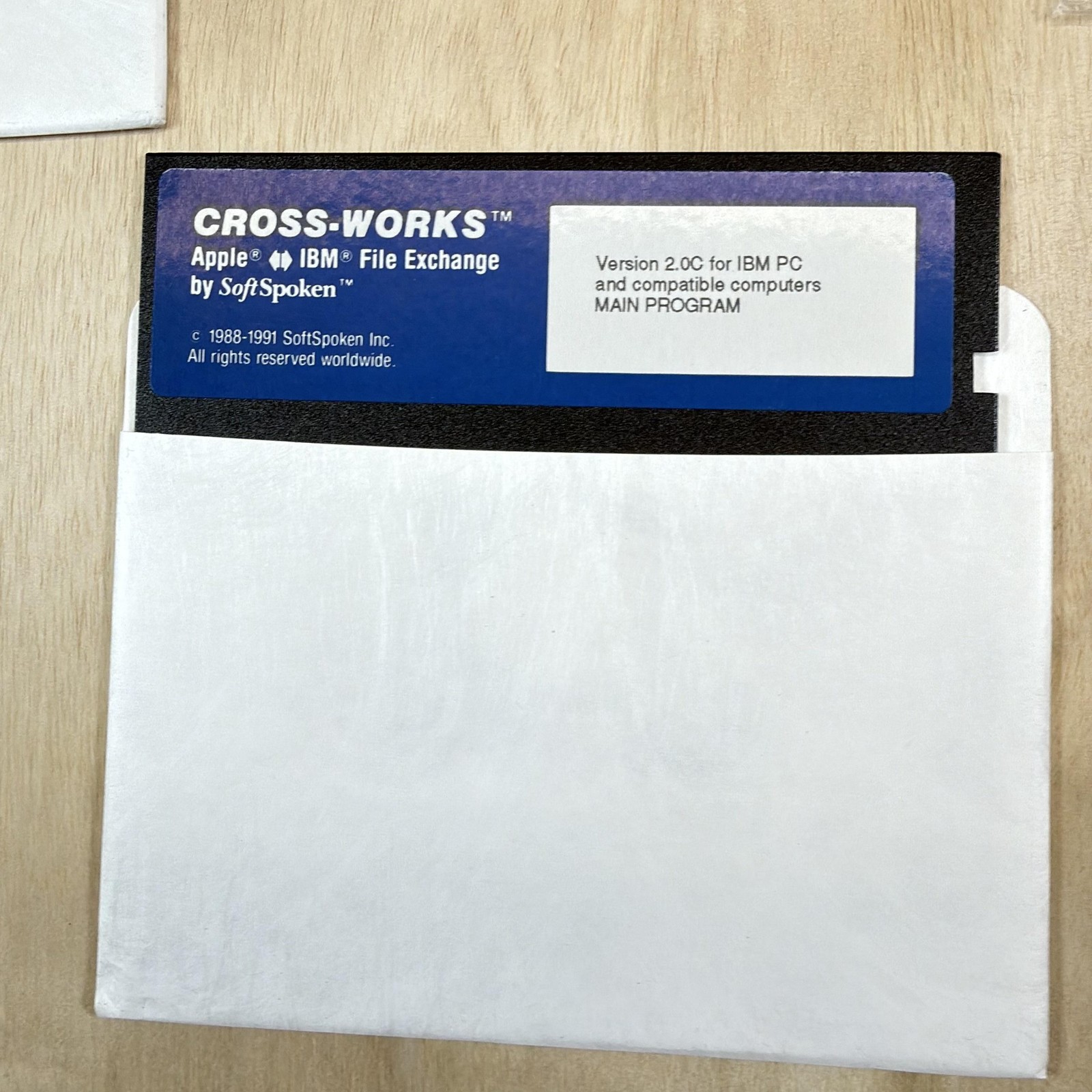 Vintage SoftSpoken Cross-Works Apple II IBM PC File Exchange Utility Disks Cable