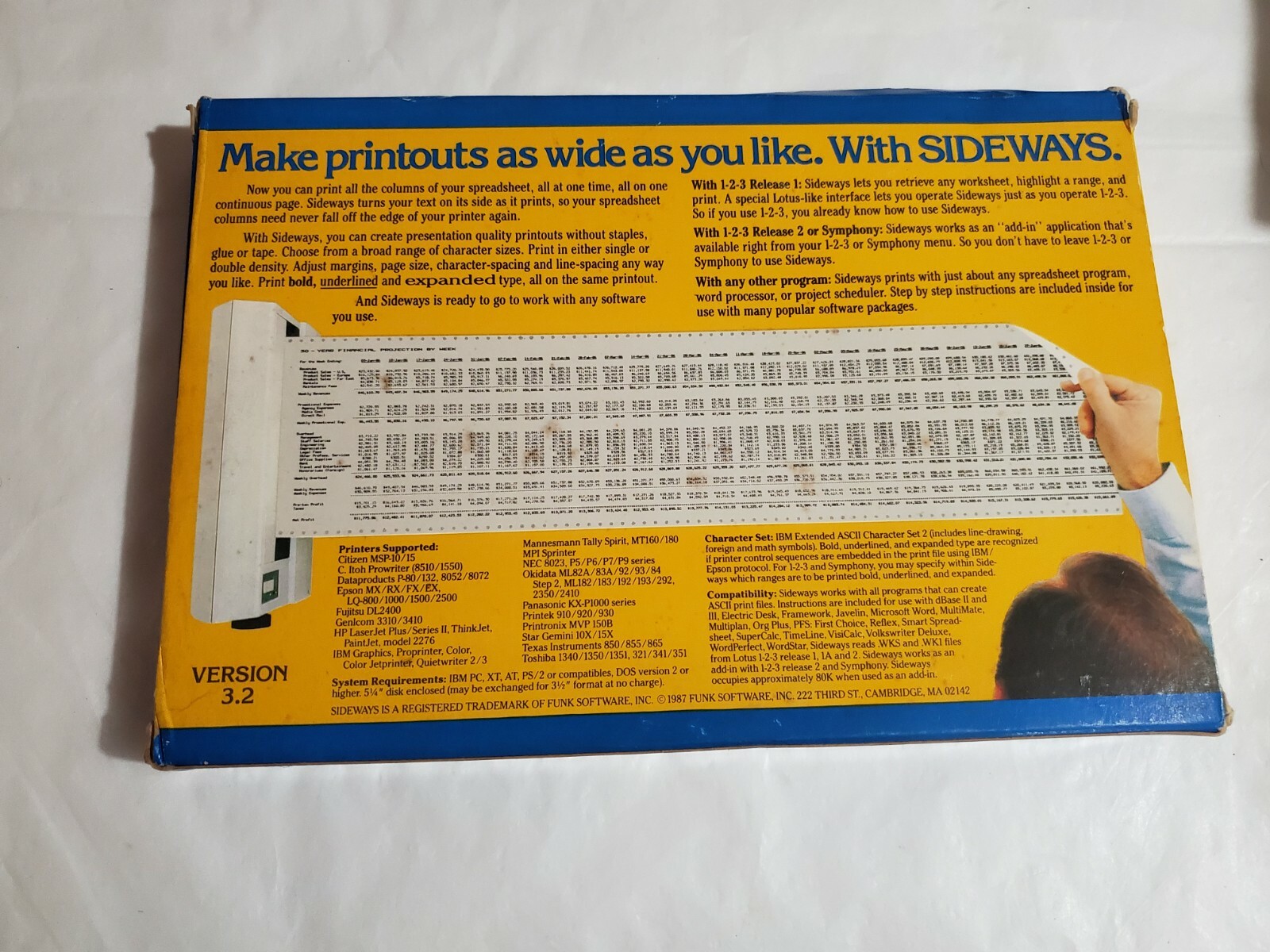 VTG SIDEWAYS V3.2 – THE RIGHT WAY TO PRINT SPREADSHEETS – IBM PC