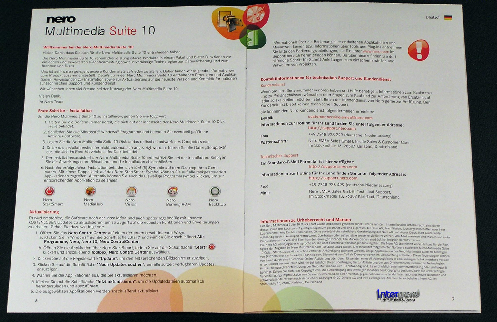 Nero 10 Multimedia Suite Full Version Box + CD 3-in1 BackItUp Burning Software + Original Packaging