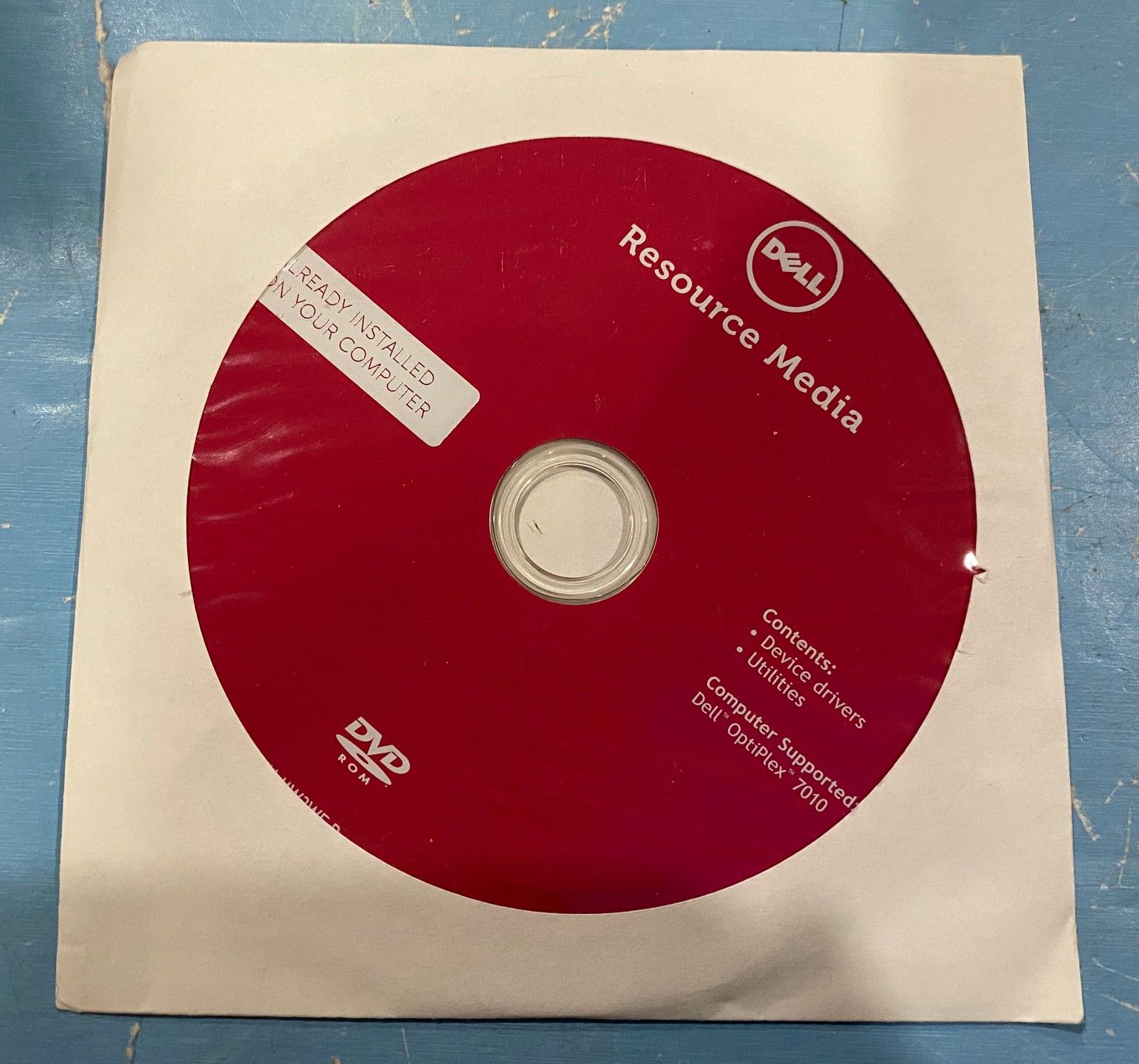 Dell Resource Media Reinstallation DVD Disc Drivers Utilities OptiPlex 7010