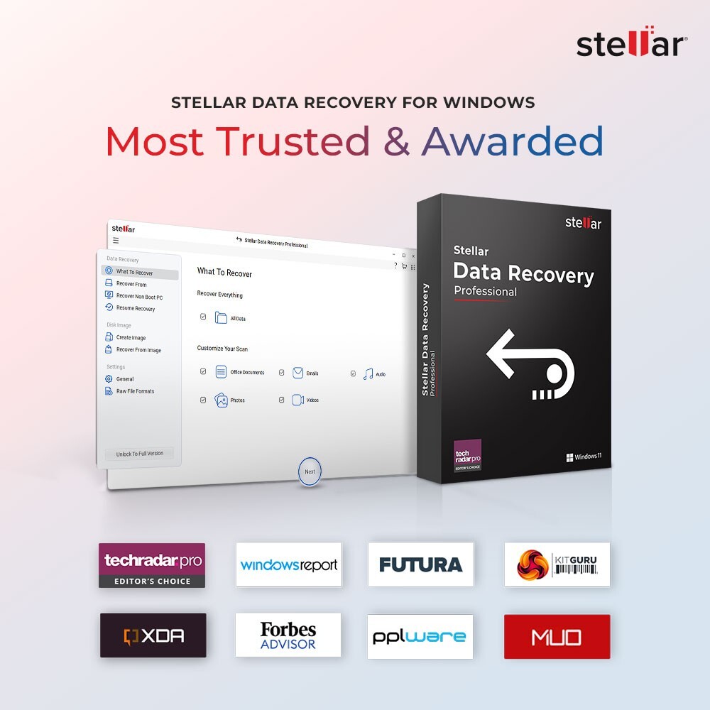 Stellar Data Recovery Professional for Windows | Email Delivery | Download