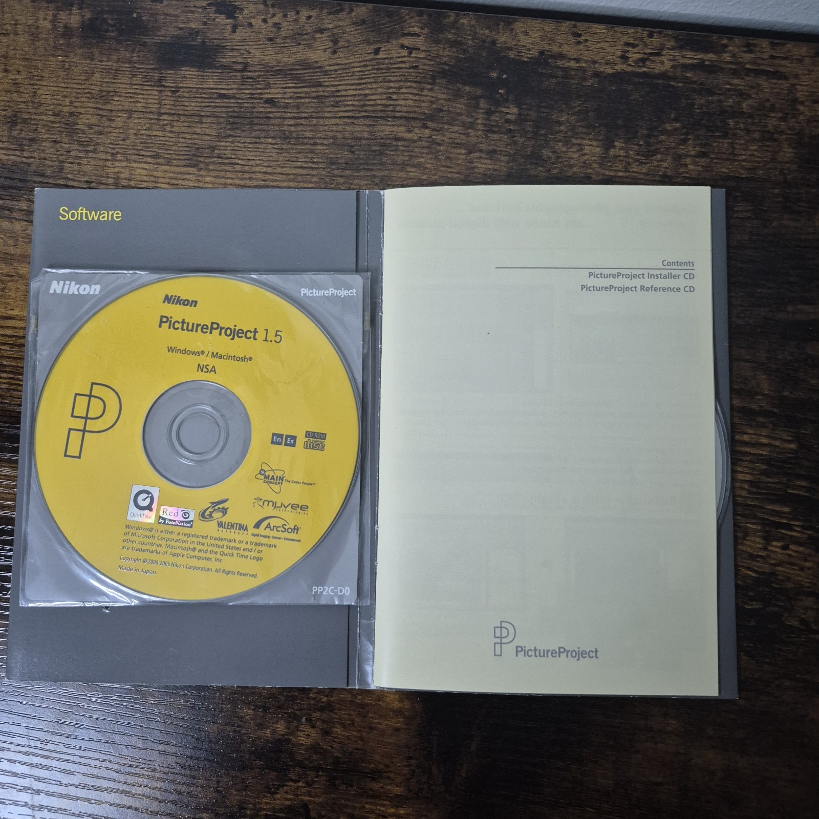 Nikon Picture Project 1.5 Windows & Mac CD-Rom & Reference Manual Disc – 2 Discs
