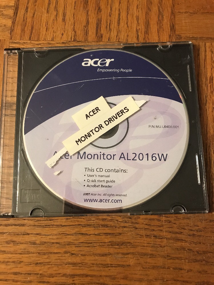 Acer Monitor Driver AL2016W
