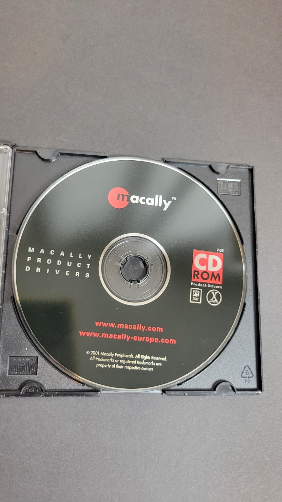 Macally Product Drivers CD-ROM v7.02 2001 Mac & Windows Vintage Software Disc