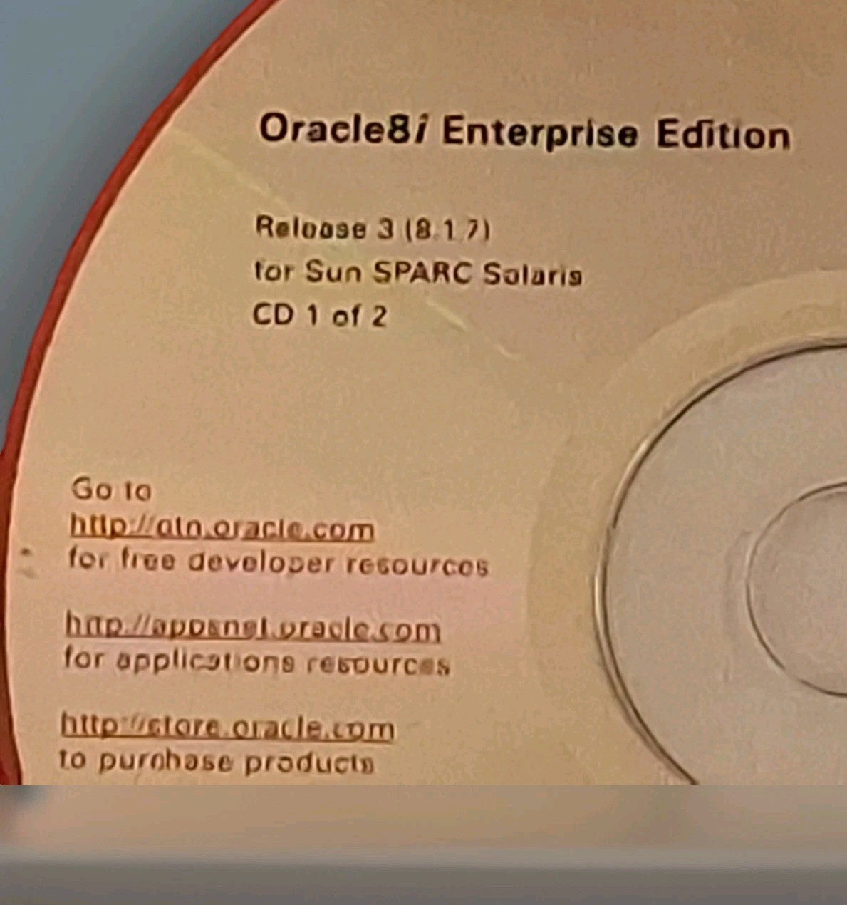 Oracle8i Enterprise Edition Release 3 8.1.7 Sun SPARC Solaris 2-CD Set Vintage