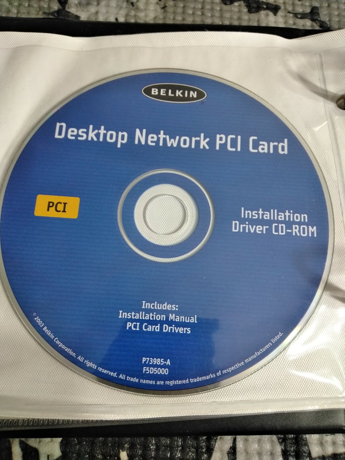 Belkin PCI Ethernet Card Installation CD, Manual and Drivers P73985-A 💥💥