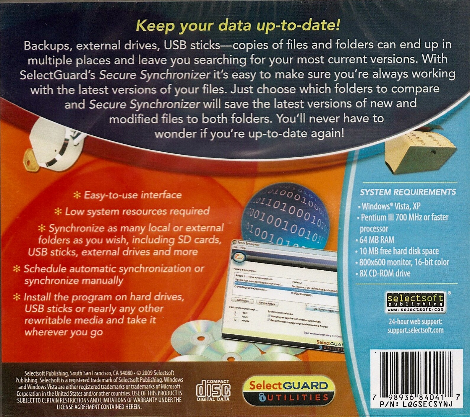SelectGuard Secure Synchronizer * PC Windows 10 / 8 / 7 / Vista XP * Brand New