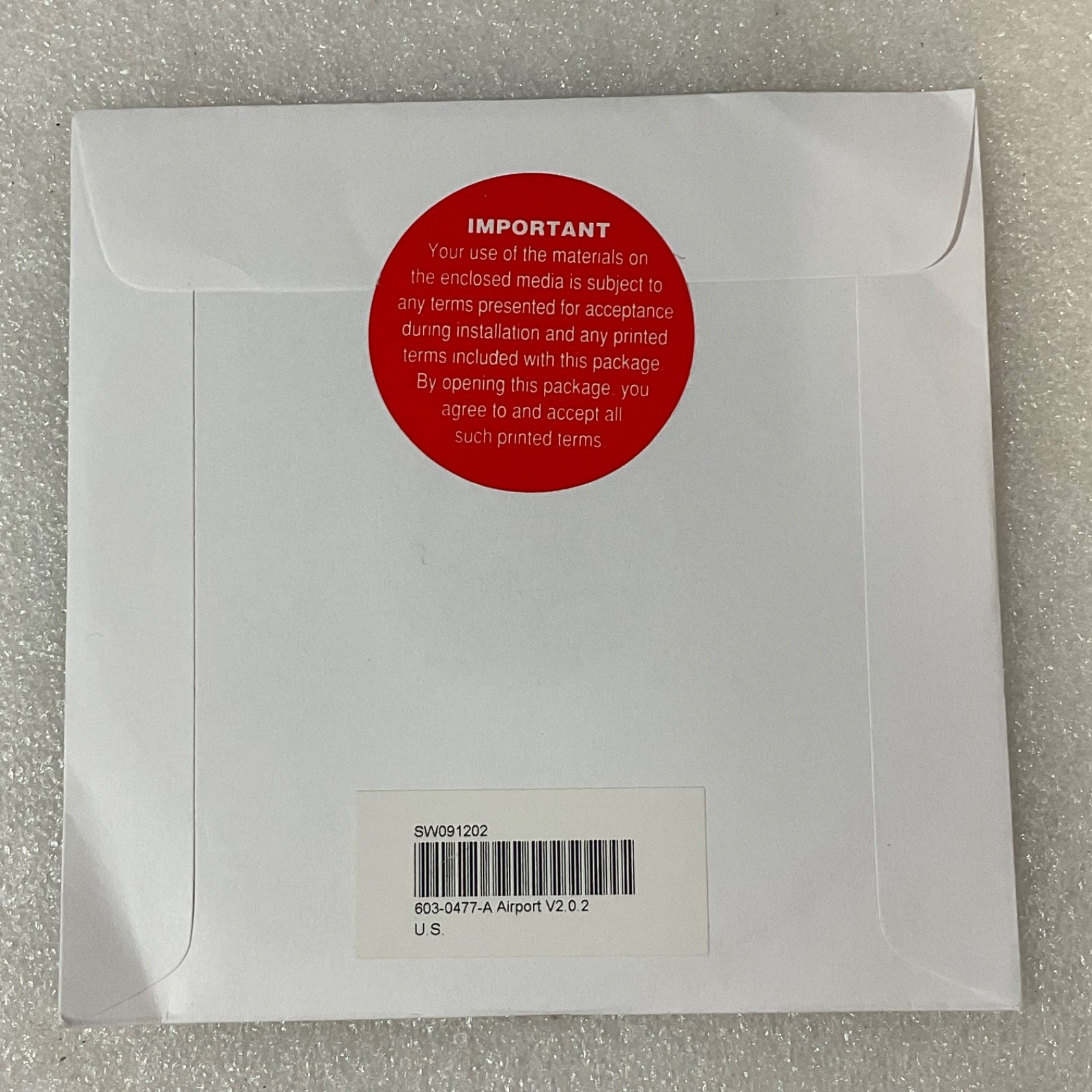 Macintosh AirPort Software Installation CD ROM Ver 2.0.2 691-3536-A