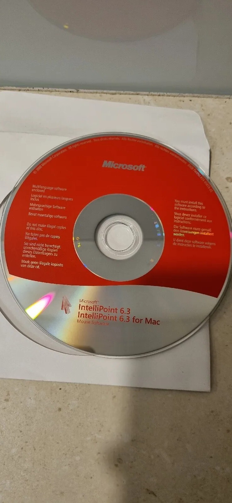 Microsoft Intellipoint 6.3 For PC And Mac Software CD
