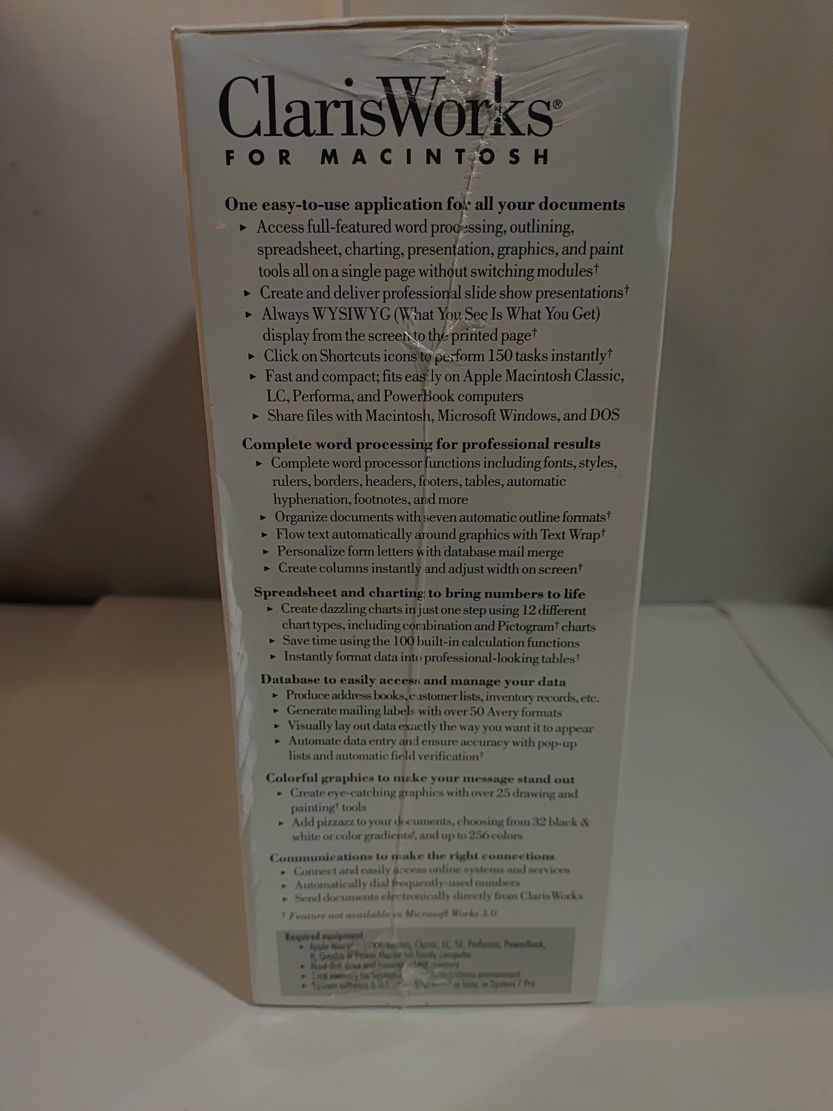 Vintage Apple Macintosh ClarisWorks Software – V2.0 – 1993 sealed NIB