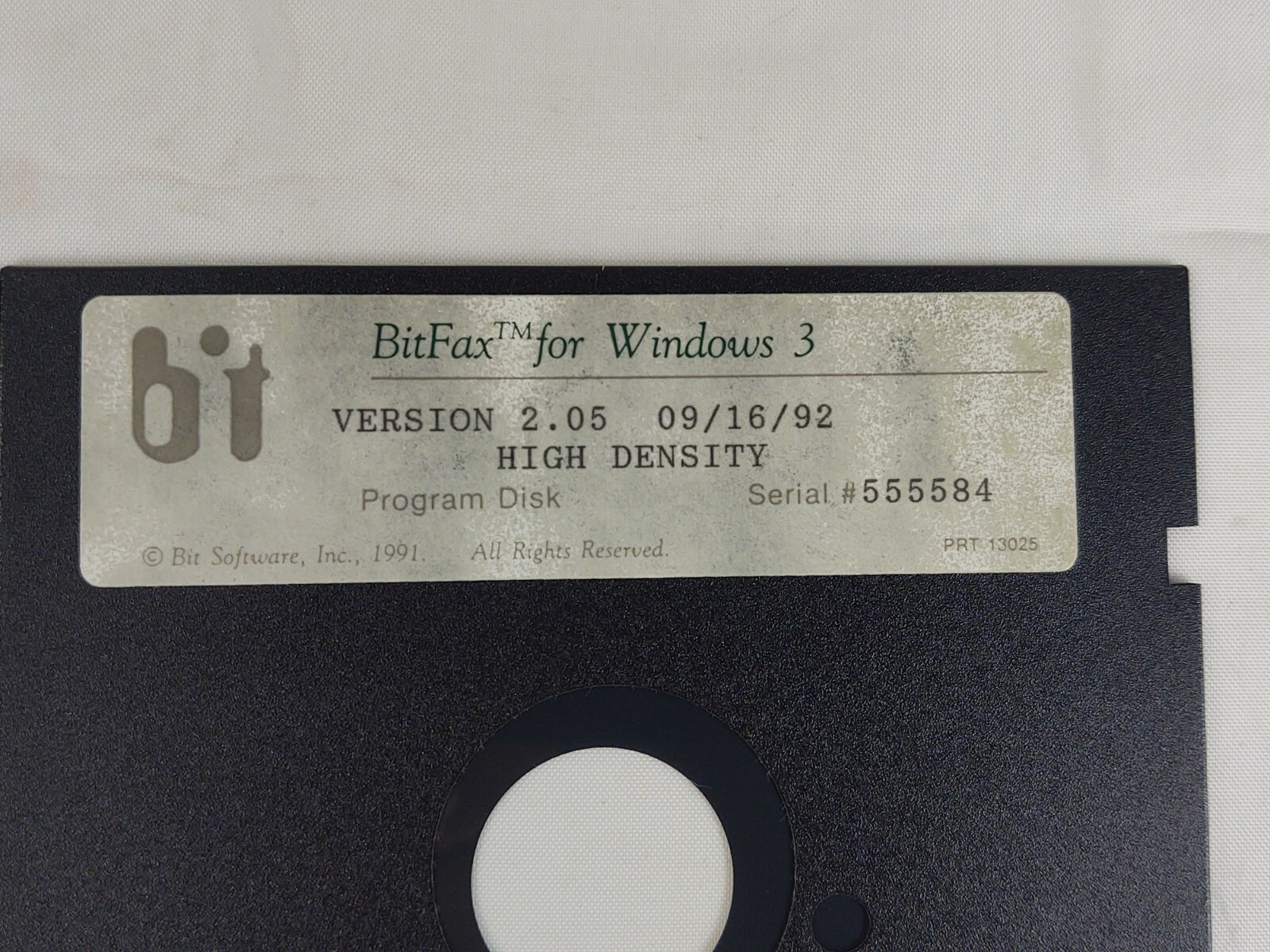 BitFax For Windows Manual + Software 5.25″ Floppy Disk Bitfax Windows 3 Ver 2.05