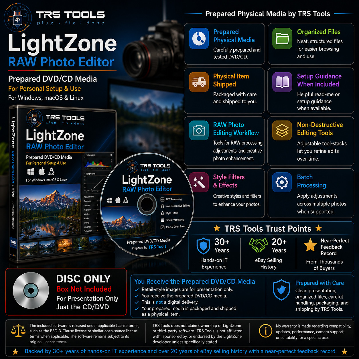 LightZone RAW Photo Editor DVD/CD Prepared Media by TRS Tools