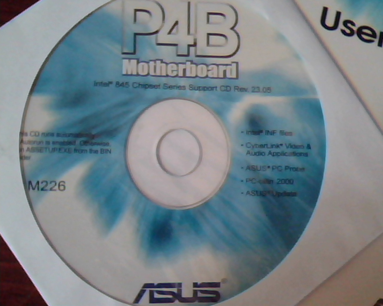 P4B Motherboard User Guide 15-0631690003 Intel 845 Chipset Series Support CD
