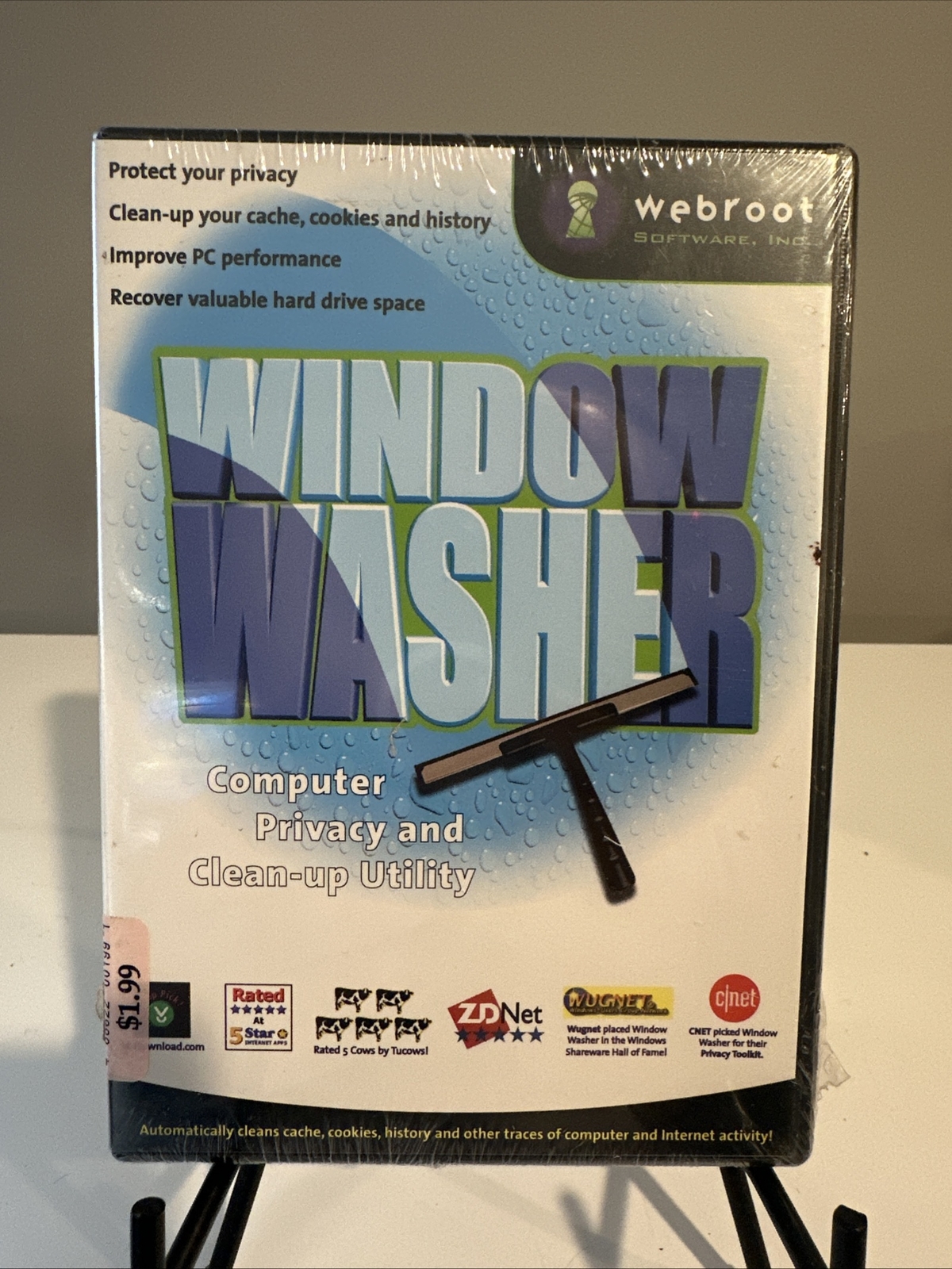 Window Washer Computer Privacy&Clean Up Utility. Webroot. CIB. VGC