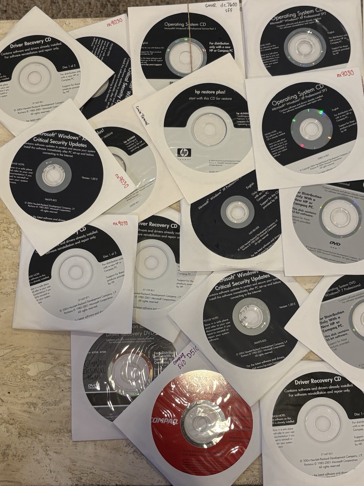 LOT of 40+ HP Recovery Application Drivers OS Operating System DVDs and CDs