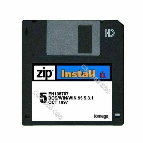 Iomega Zip Install Floppy Disk 5 EN135707 PC Windows DOS 95 5.3.1 Vintage 1997