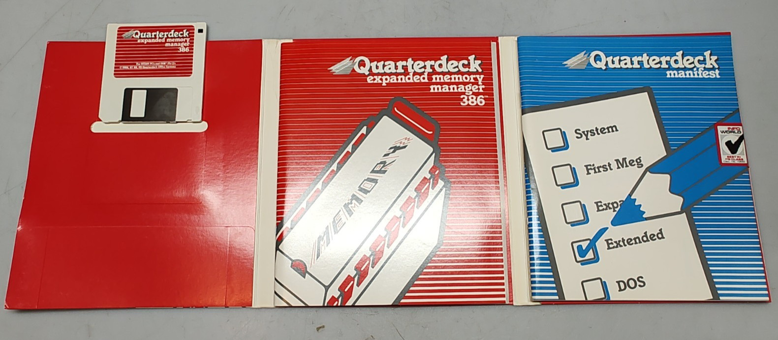 QEMM Quarterdeck Expanded Memory Manager 386 Vintage DOS Floppy w/Box and Manual