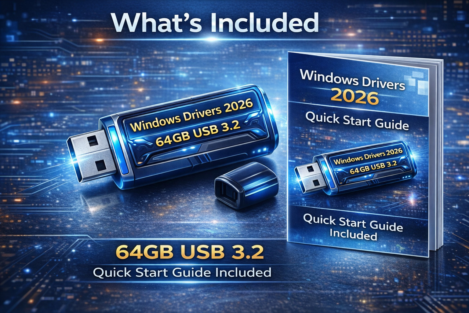 Offline Windows Driver Installer USB 2026 64GB USB 3.2 | No Internet Needed