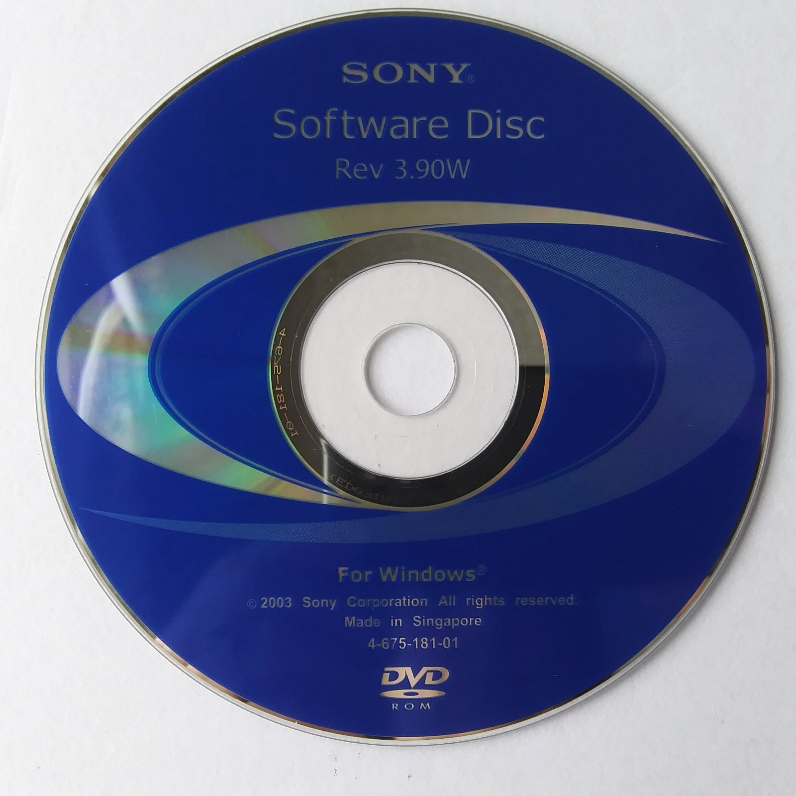 Sony Software Disc Rev 3.90W DVD-ROM Recovery Driver Utility Windows OEM CD