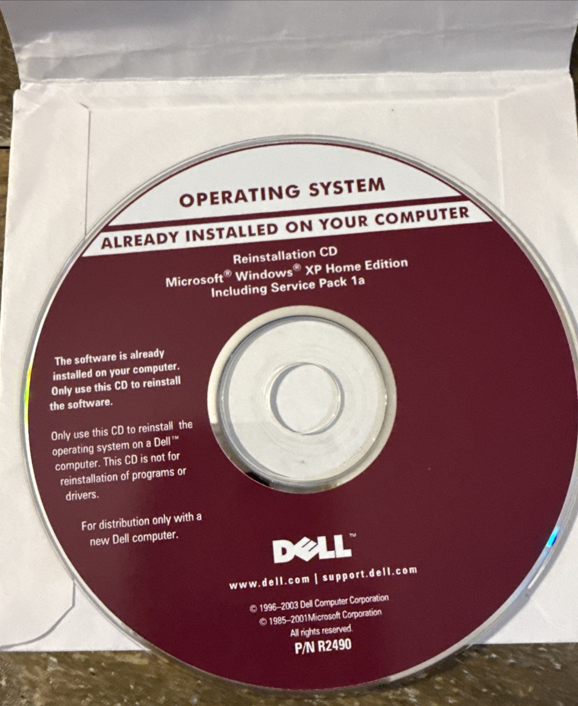 Dell Operating System Windows XP Home Edition Software PC Cd Rom