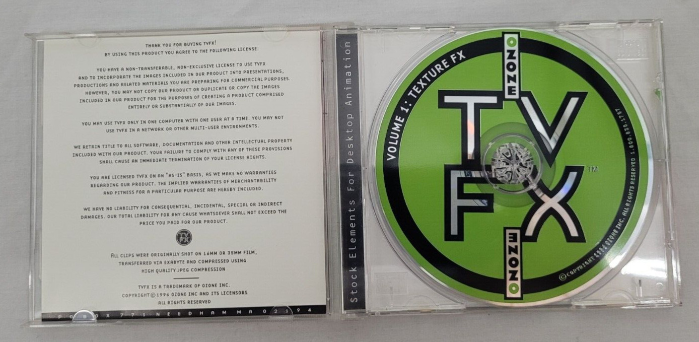 TVFX: Volume 1/Texture FX ~ Macintosh Quicktime Movies ~ c.1996